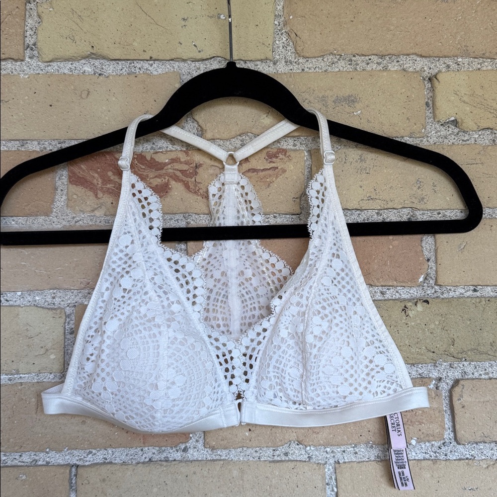 Victoria's Secret White Lace Bralette with T-Back